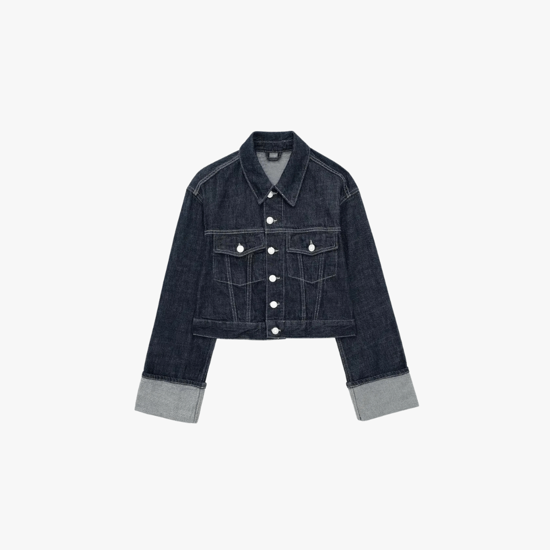 Mason | Denim Jacket for Women – Cropped Classic with Oversized Cuffs - Mason Luxor Men Fashion