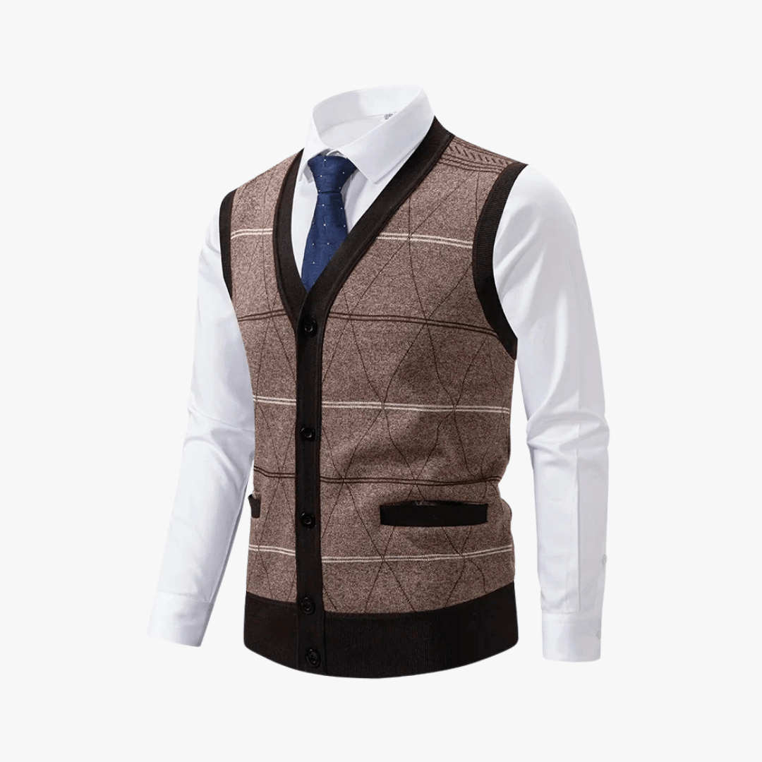 Mason | Men’s Checkered Button - Up Vest - Mason Luxor