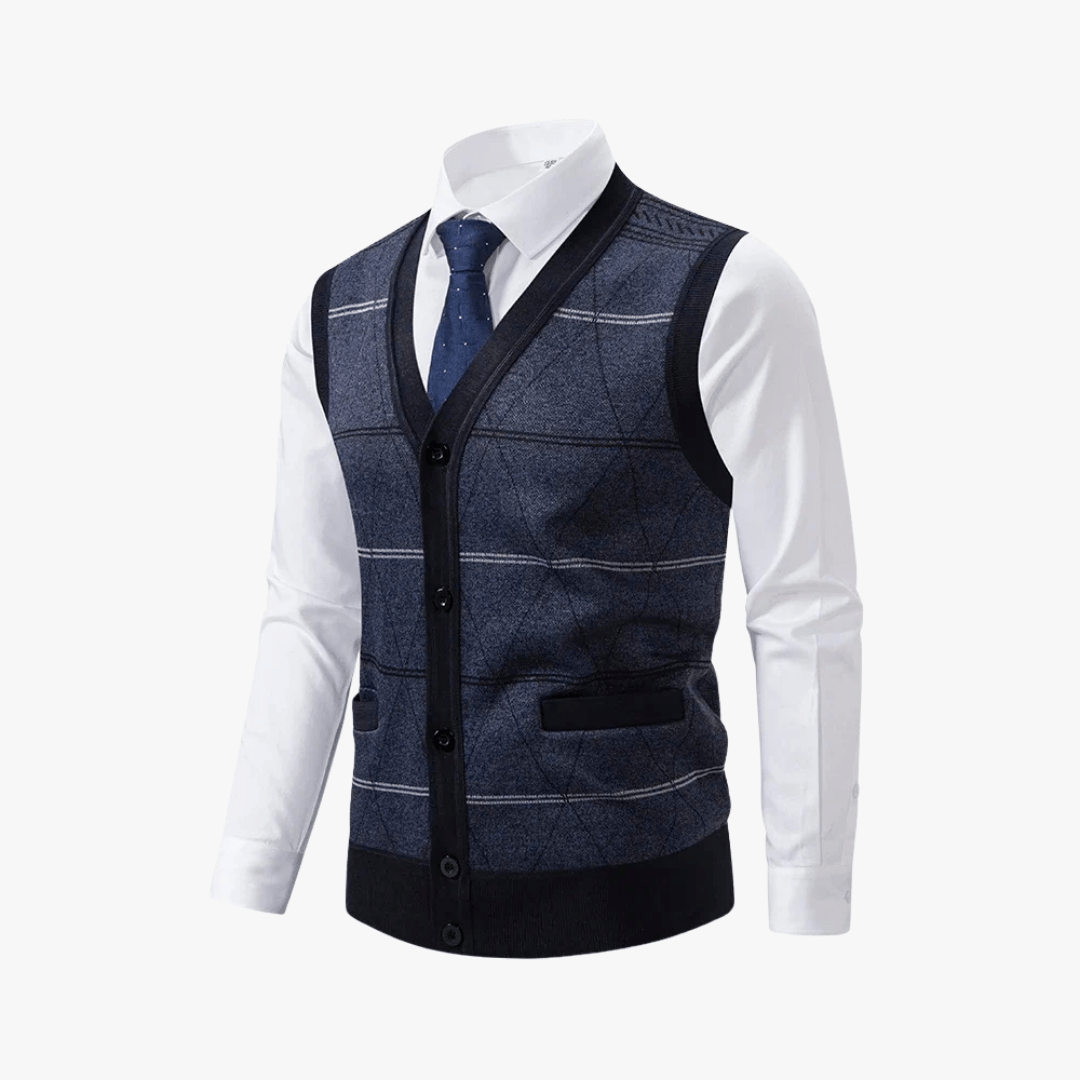 Mason | Men’s Checkered Button - Up Vest - Mason Luxor