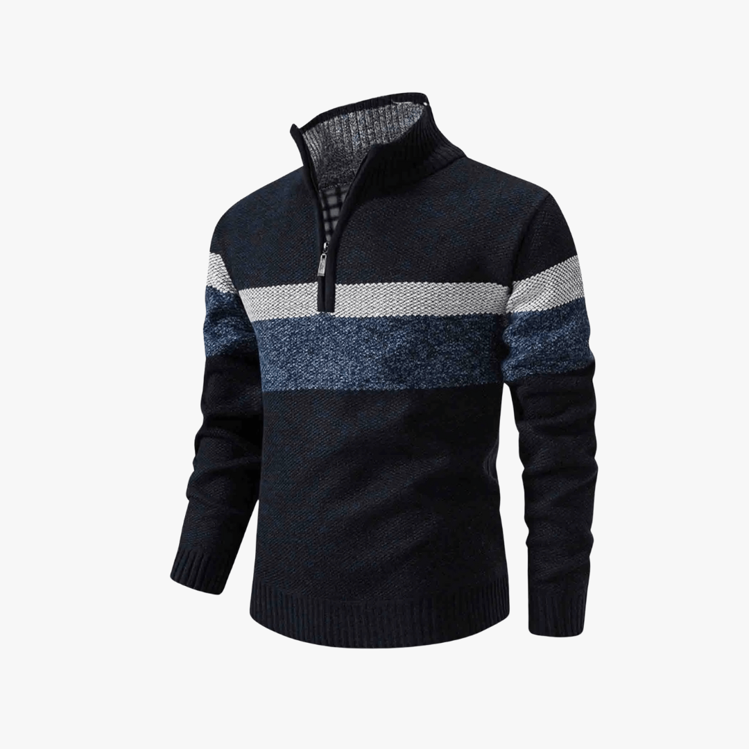 Mason | Men’s Striped Half - Zip Pullover - Mason Luxor