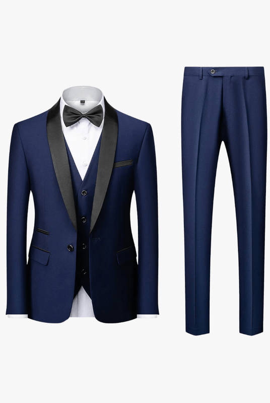Mason | Men's Suits Slim Fit,3 Piece Suit for Men,2 Button Blazer Jacket Vest Pants with Tie,Men Tuxedo Suit Set - Mason Luxor Men Fashion