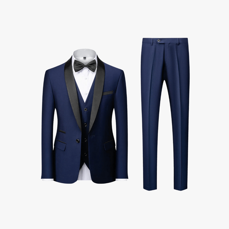 Mason | Men's Suits Slim Fit,3 Piece Suit for Men,2 Button Blazer Jacket Vest Pants with Tie,Men Tuxedo Suit Set - Mason Luxor Men Fashion