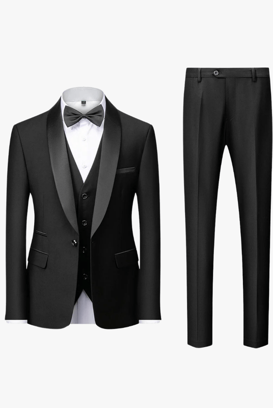 Mason | Men's Suits Slim Fit,3 Piece Suit for Men,2 Button Blazer Jacket Vest Pants with Tie,Men Tuxedo Suit Set - Mason Luxor Men Fashion
