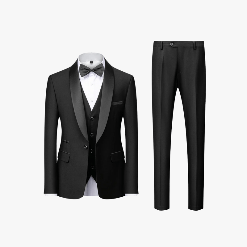 Mason | Men's Suits Slim Fit,3 Piece Suit for Men,2 Button Blazer Jacket Vest Pants with Tie,Men Tuxedo Suit Set - Mason Luxor Men Fashion