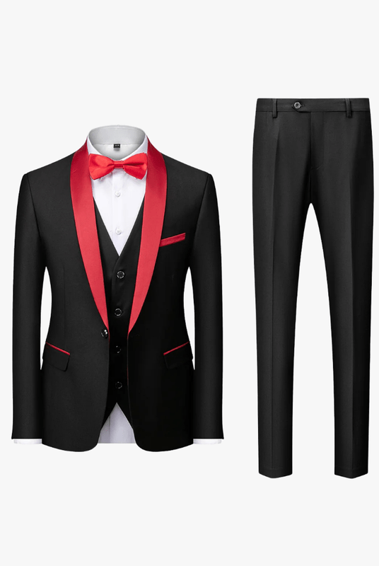 Mason | Men's Suits Slim Fit,3 Piece Suit for Men,2 Button Blazer Jacket Vest Pants with Tie,Men Tuxedo Suit Set - Mason Luxor Men Fashion