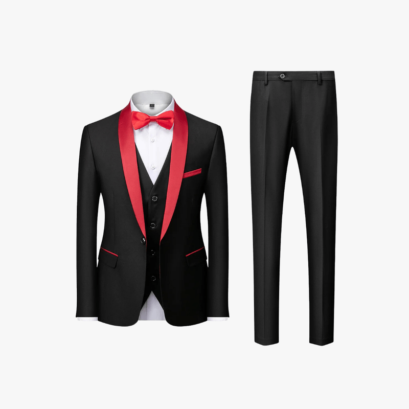 Mason | Men's Suits Slim Fit,3 Piece Suit for Men,2 Button Blazer Jacket Vest Pants with Tie,Men Tuxedo Suit Set - Mason Luxor Men Fashion