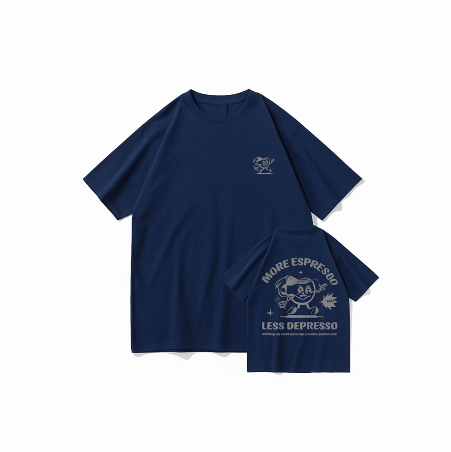 Mason | Oversized Graphic Tee – Espresso Mood Print - Mason Luxor