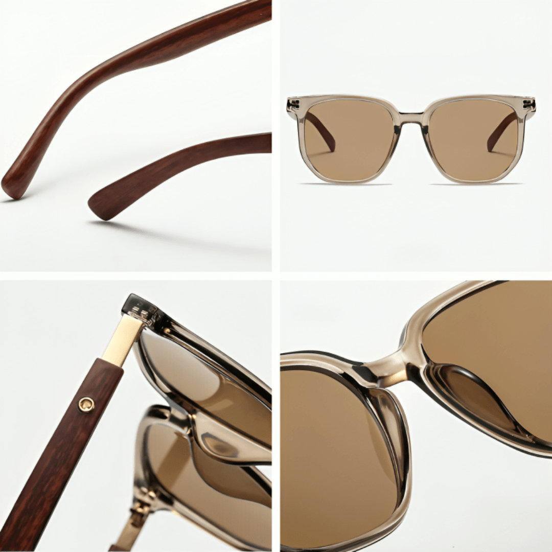 Mason | Retro Wooden Sunglasses – Unisex Vintage Style with UV Protection - Mason Luxor Men Fashion