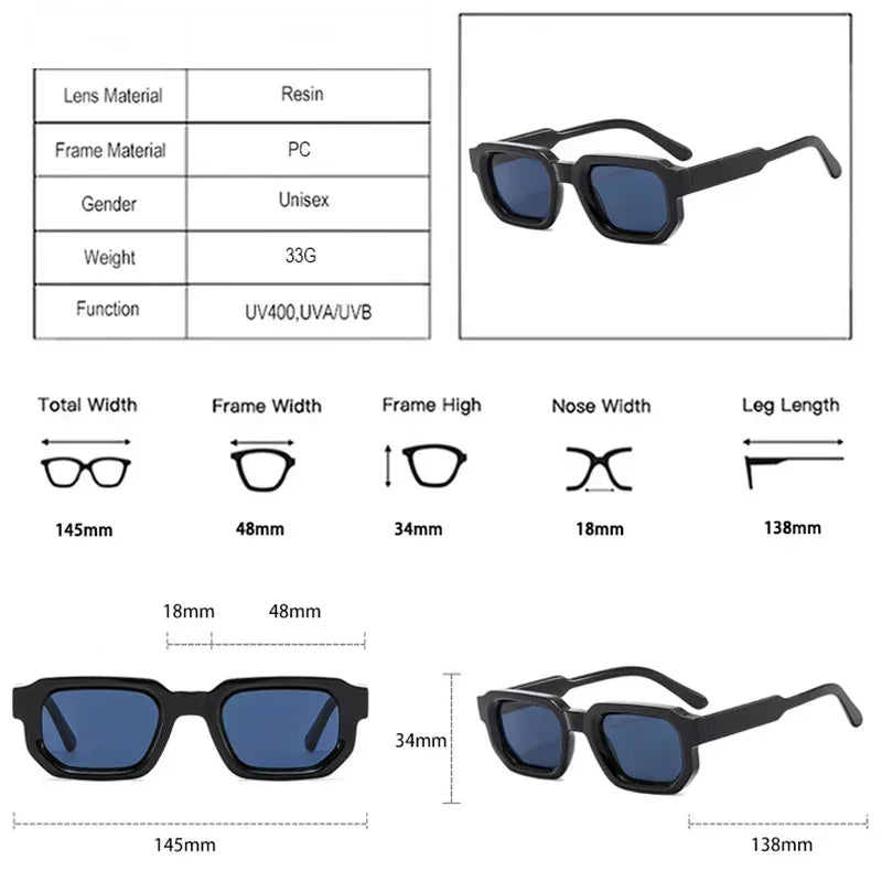 Mason | Unisex Square Frame UV400 Sunglasses – Retro Style with Gradient Lenses - Mason Luxor Men Fashion
