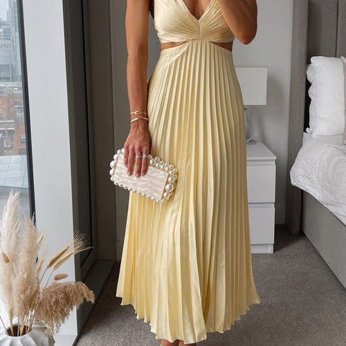 Mason | Women’s Pleated Maxi Dress - Mason Luxor