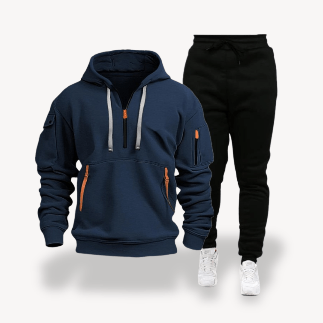 Men Tracksuits with Half Zip Hoodie | Set - Mason Luxor