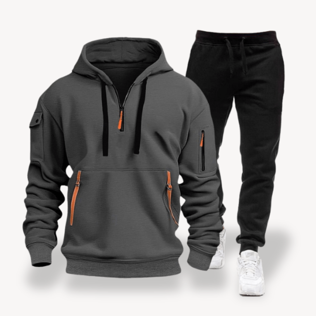 Men Tracksuits with Half Zip Hoodie | Set - Mason Luxor