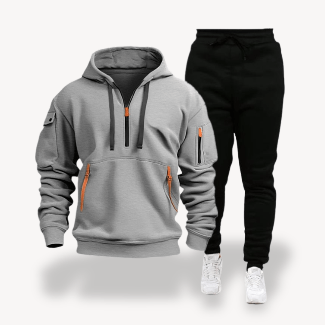 Men Tracksuits with Half Zip Hoodie | Set - Mason Luxor