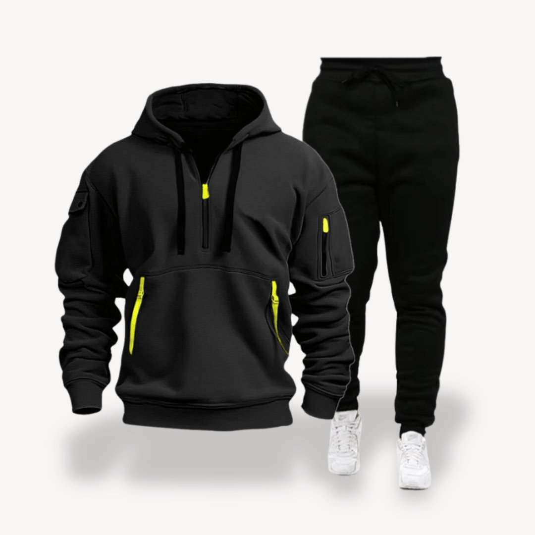 Men Tracksuits with Half Zip Hoodie | Set - Mason Luxor