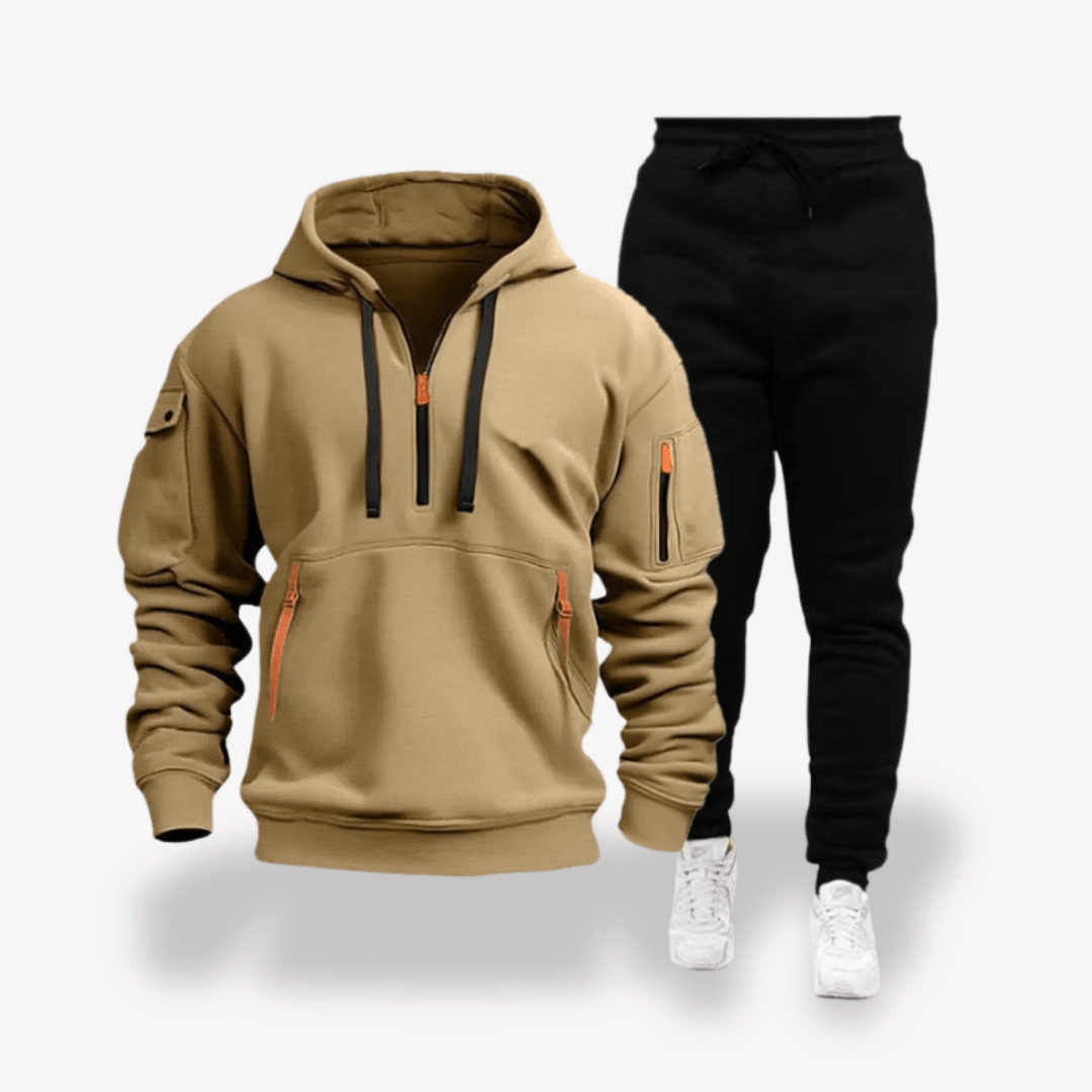 Men Tracksuits with Half Zip Hoodie | Set - Mason Luxor