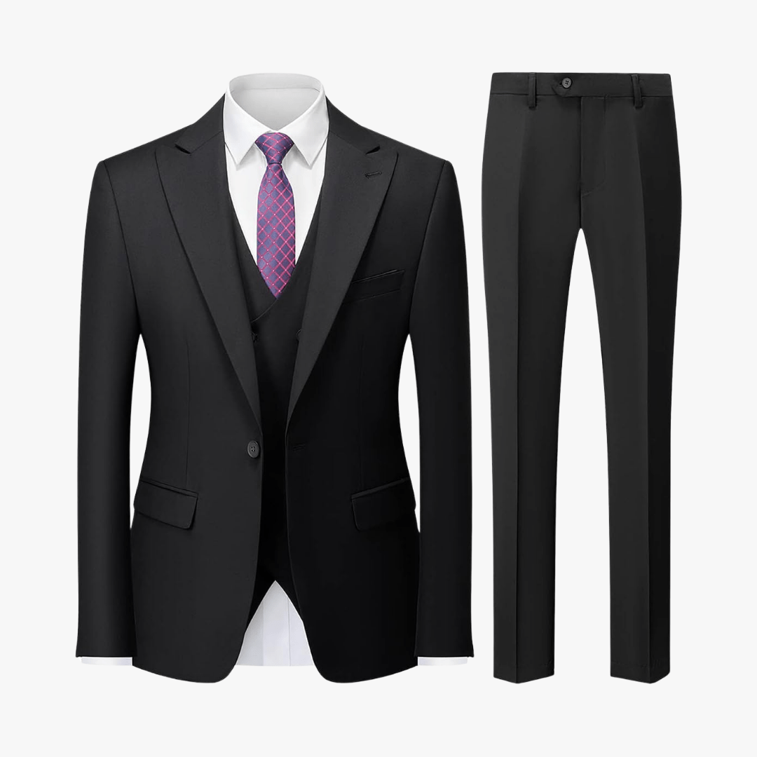 Men's 3 Piece Slim Fit Suit – Blazer, Waistcoat, Trousers - Mason Luxor
