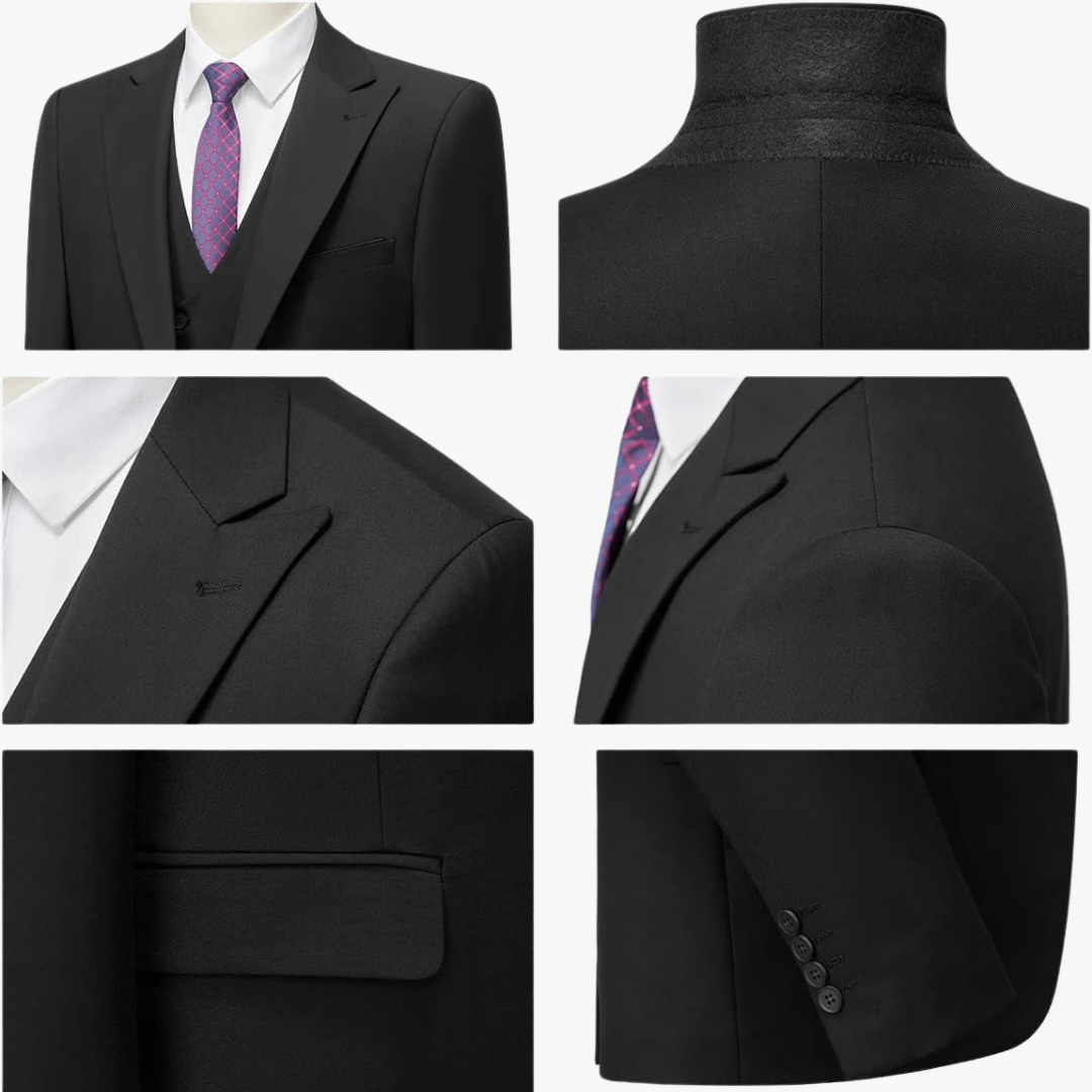 Men's 3 Piece Slim Fit Suit – Blazer, Waistcoat, Trousers - Mason Luxor