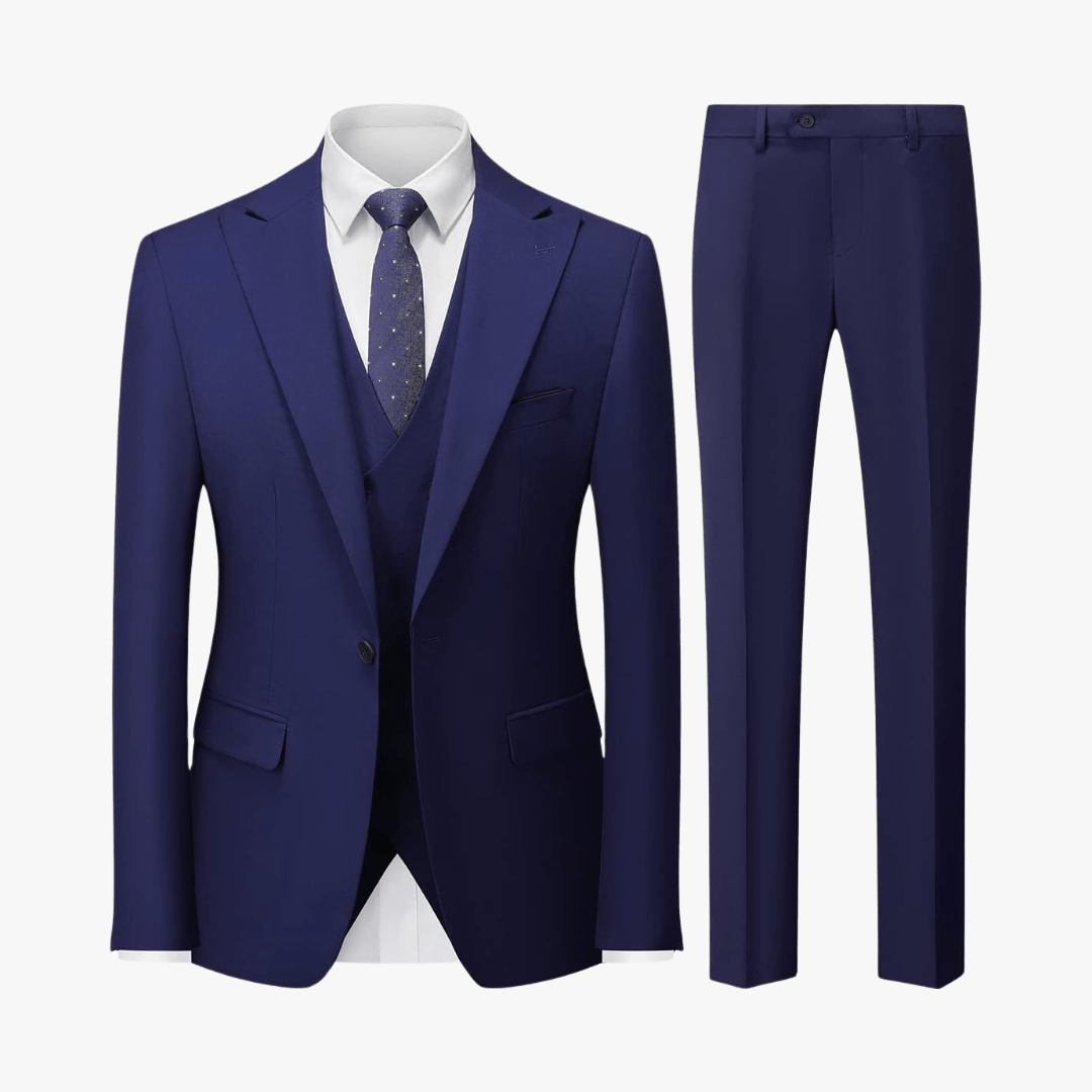Men's 3 Piece Slim Fit Suit – Blazer, Waistcoat, Trousers - Mason Luxor
