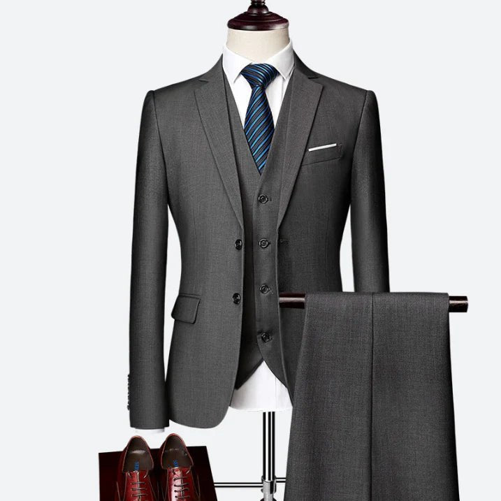 Men’s 3 - Piece Wedding Suits With Buttoned Vest | Business - Mason Luxor