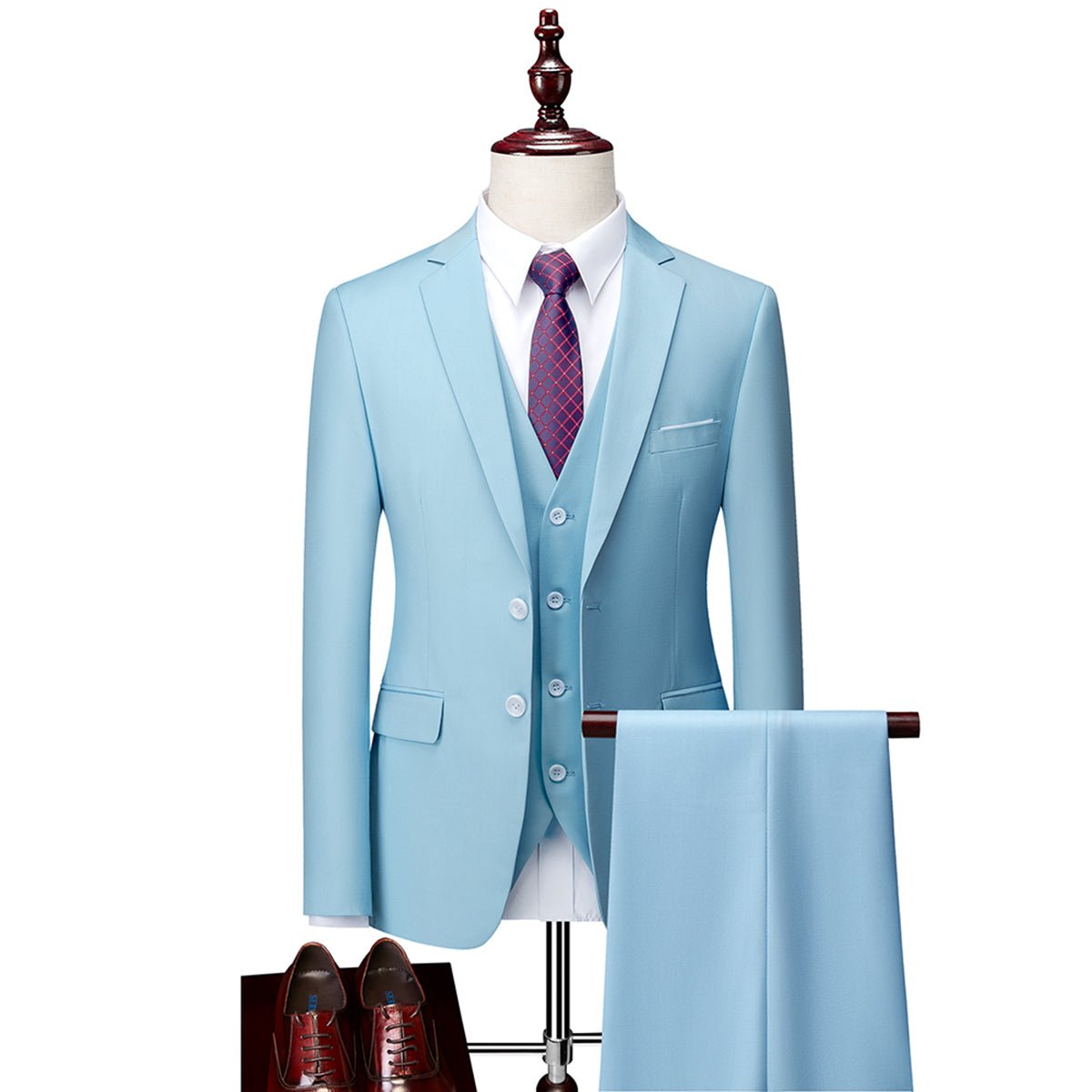 Men’s 3 - Piece Wedding Suits With Buttoned Vest | Business - Mason Luxor