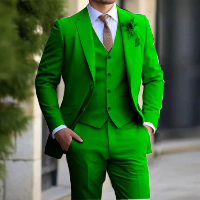 Men’s 3 - Piece Wedding Suits With Lapel Collar | Formal - Mason Luxor