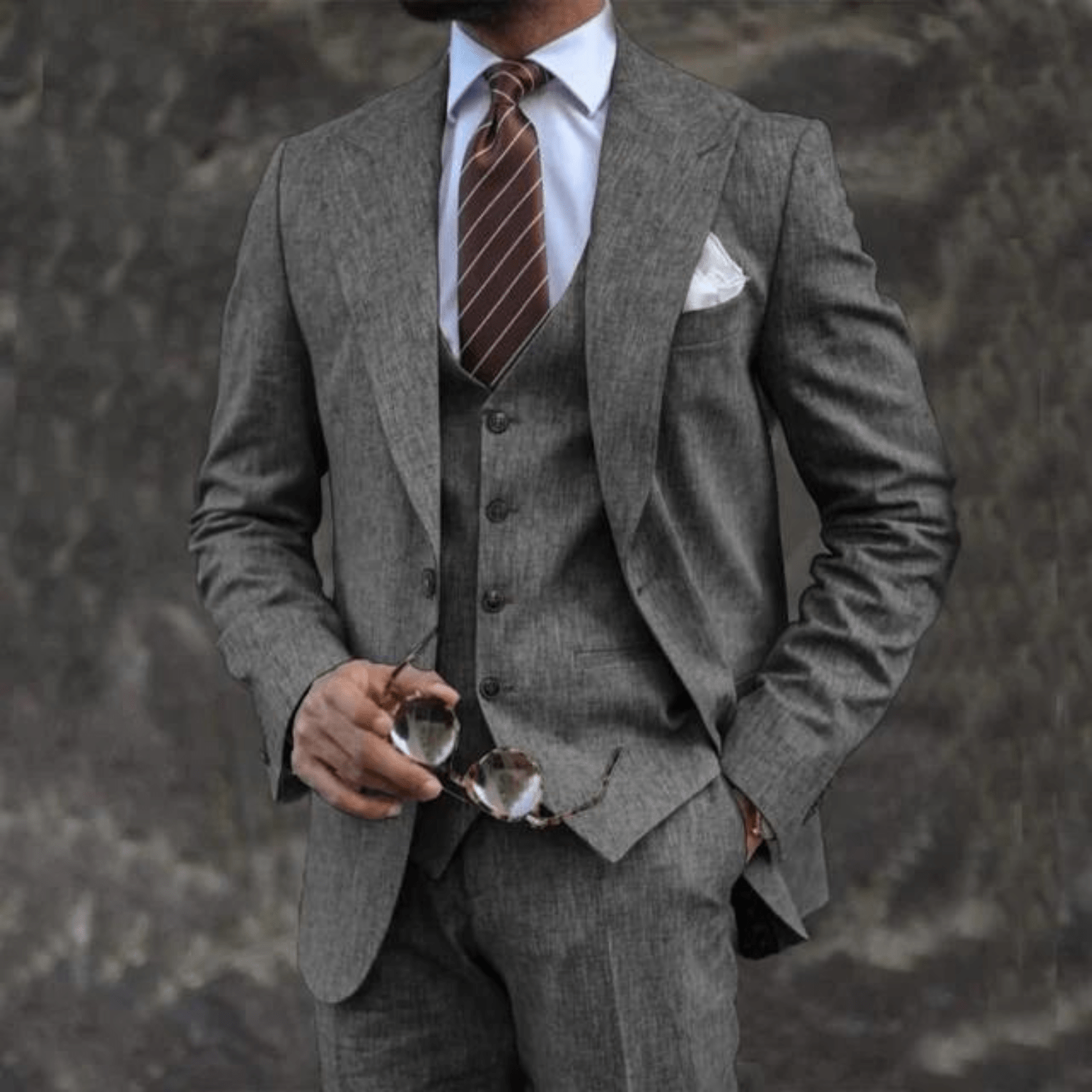 Men’s 3 - Piece Wedding Suits With Tailored Waistcoat | Business - Mason Luxor