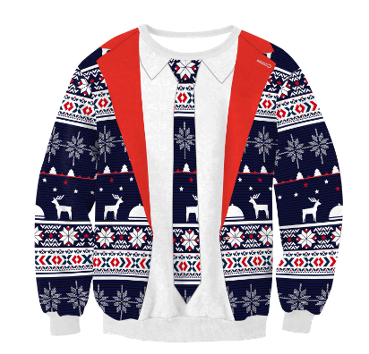 Men’s 3D Christmas Jumper With Suit And Tie Design | Novelty - Mason Luxor