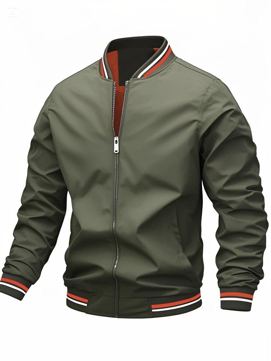 Men’s Bomber Jacket With Striped Edges | Casual - Mason Luxor