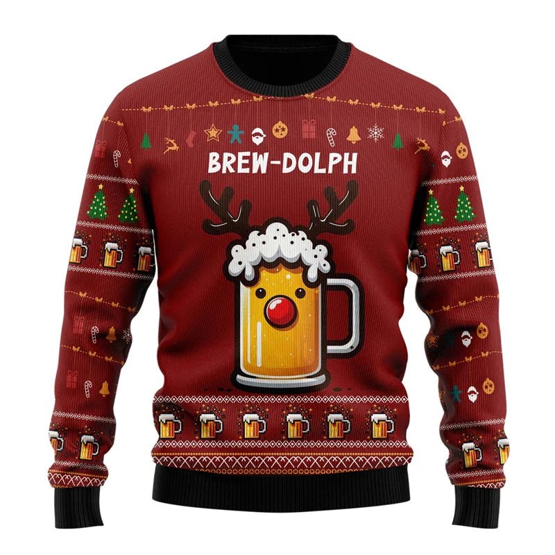 Men’s Christmas Jumper With Festive Beer Graphics | Funny - Mason Luxor