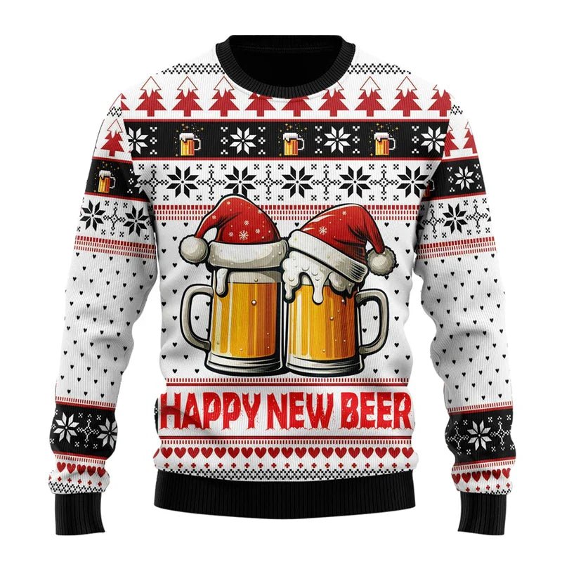 Men’s Christmas Jumper With Festive Beer Graphics | Funny - Mason Luxor