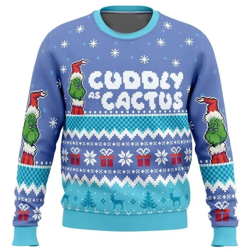 Men’s Christmas Jumper With Funny Grinch Prints | Novelty - Mason Luxor