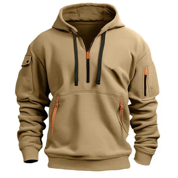Men’s Half Zip Hoodies with Zip Pockets | Casual - Mason Luxor