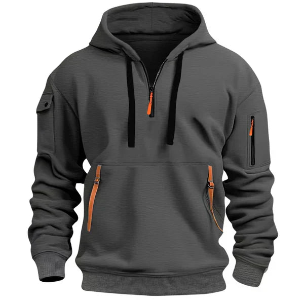 Men’s Half Zip Hoodies with Zip Pockets | Casual - Mason Luxor