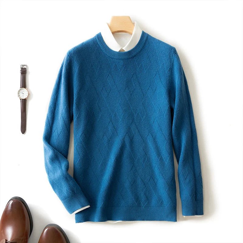 Men’s Jumpers With Diamond Knit Texture | Autumn - Mason Luxor