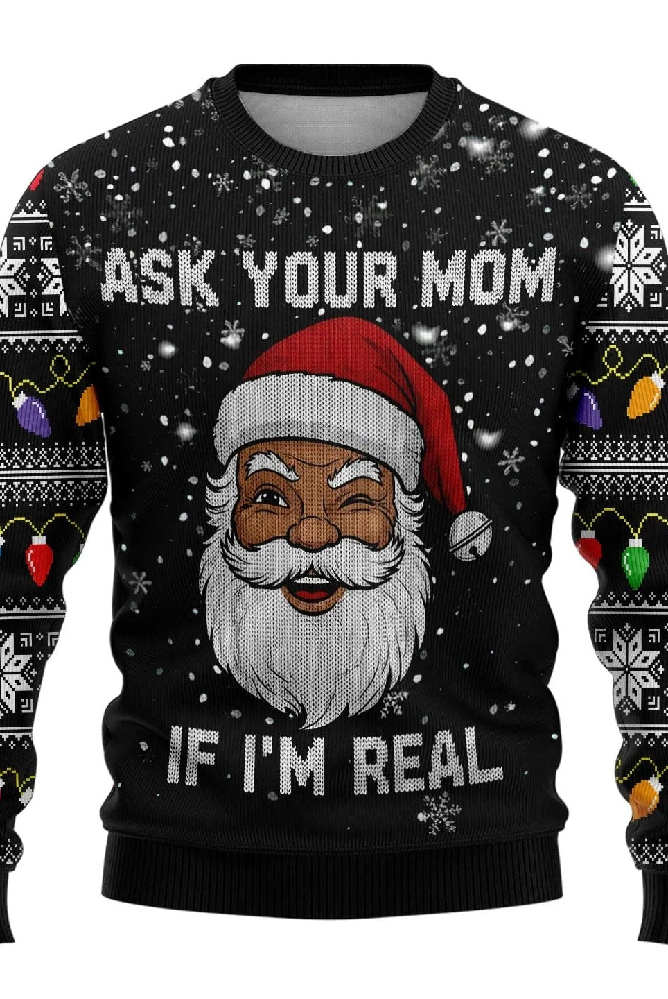 Men’s Knitted Christmas Jumper With Santa Print | Festive - Mason Luxor