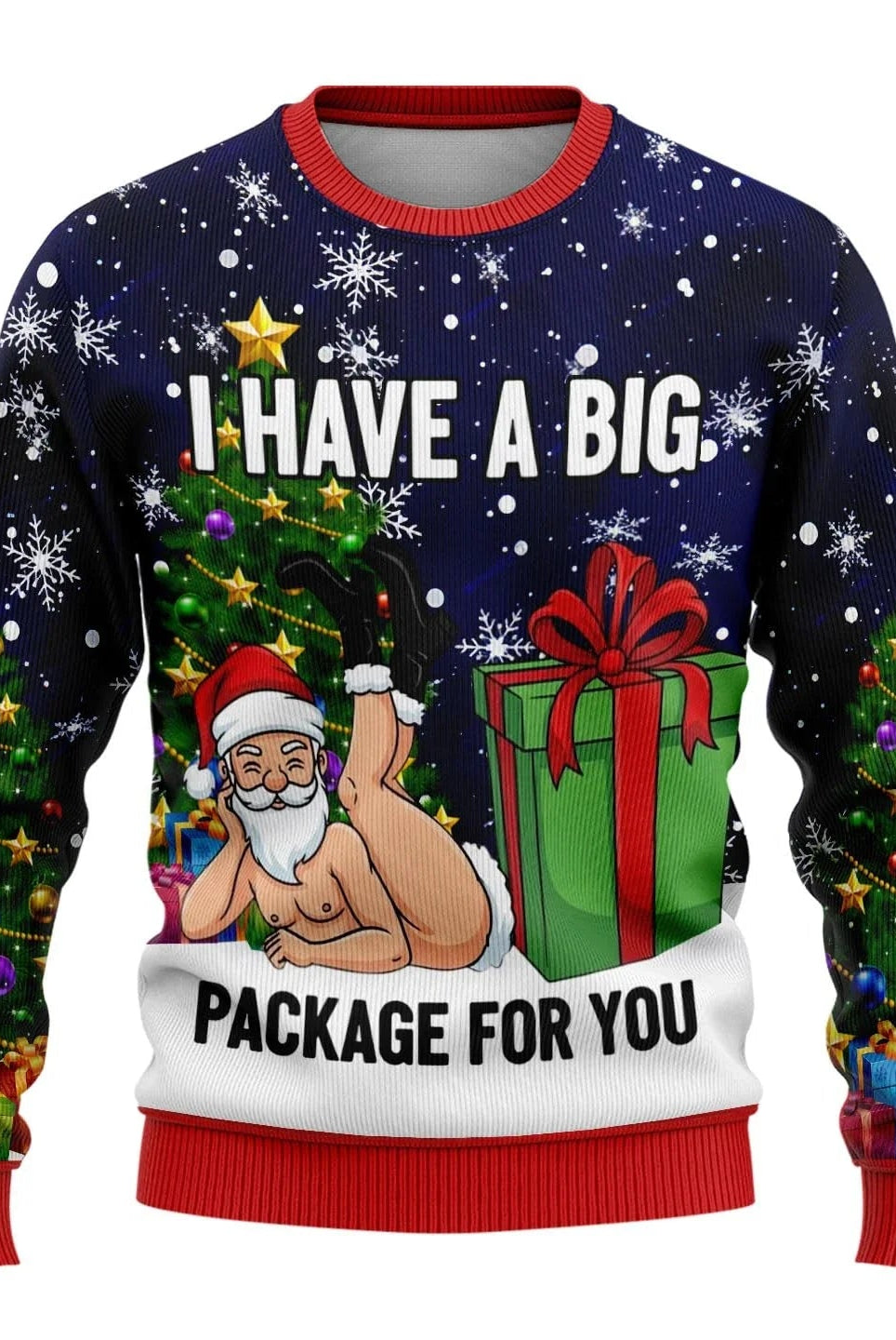 Men’s Knitted Christmas Jumper With Santa Print | Festive - Mason Luxor