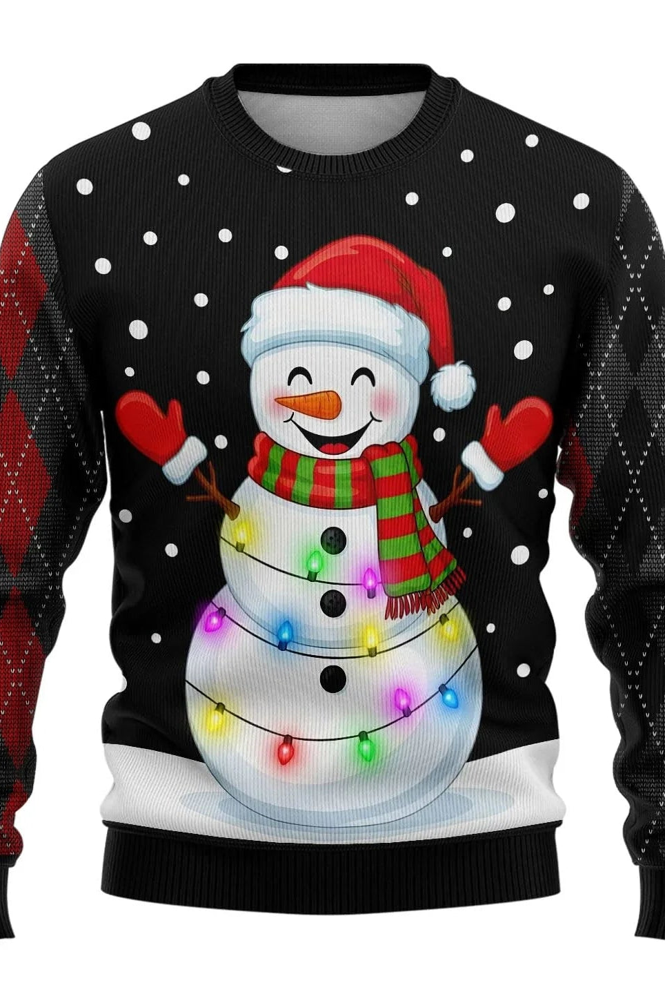 Men’s Knitted Christmas Jumper With Santa Print | Festive - Mason Luxor