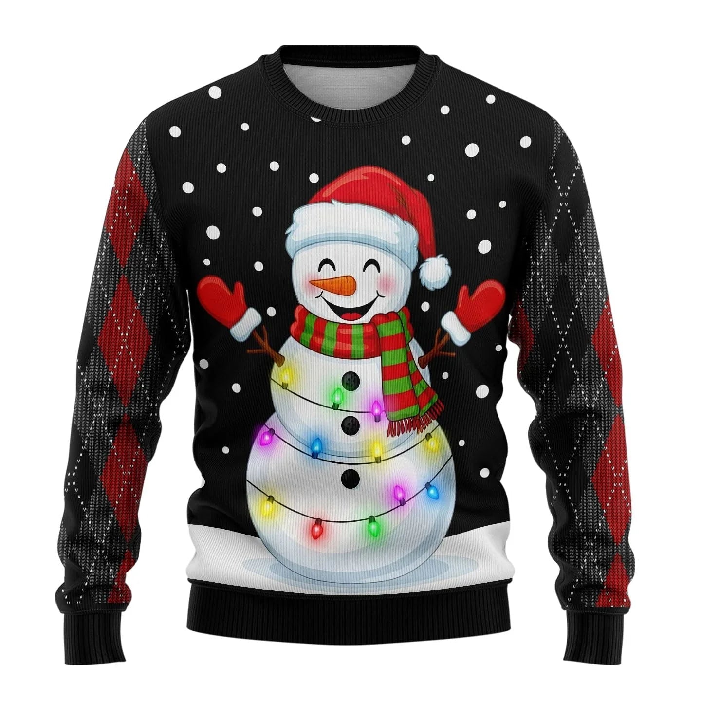 Men’s Knitted Christmas Jumper With Santa Print | Festive - Mason Luxor