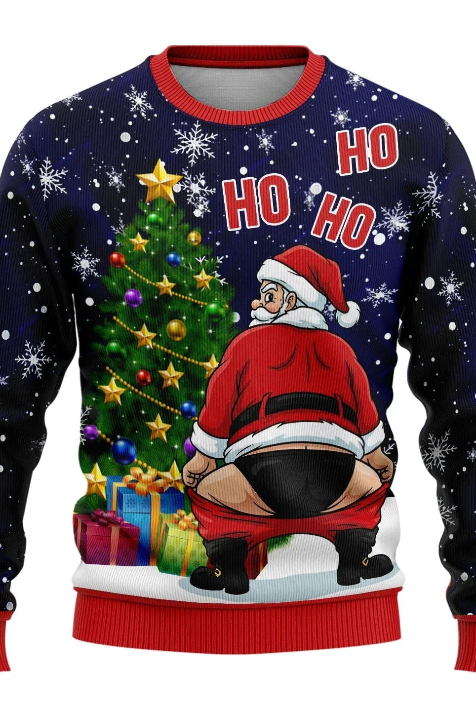 Men’s Knitted Christmas Jumper With Santa Print | Festive - Mason Luxor