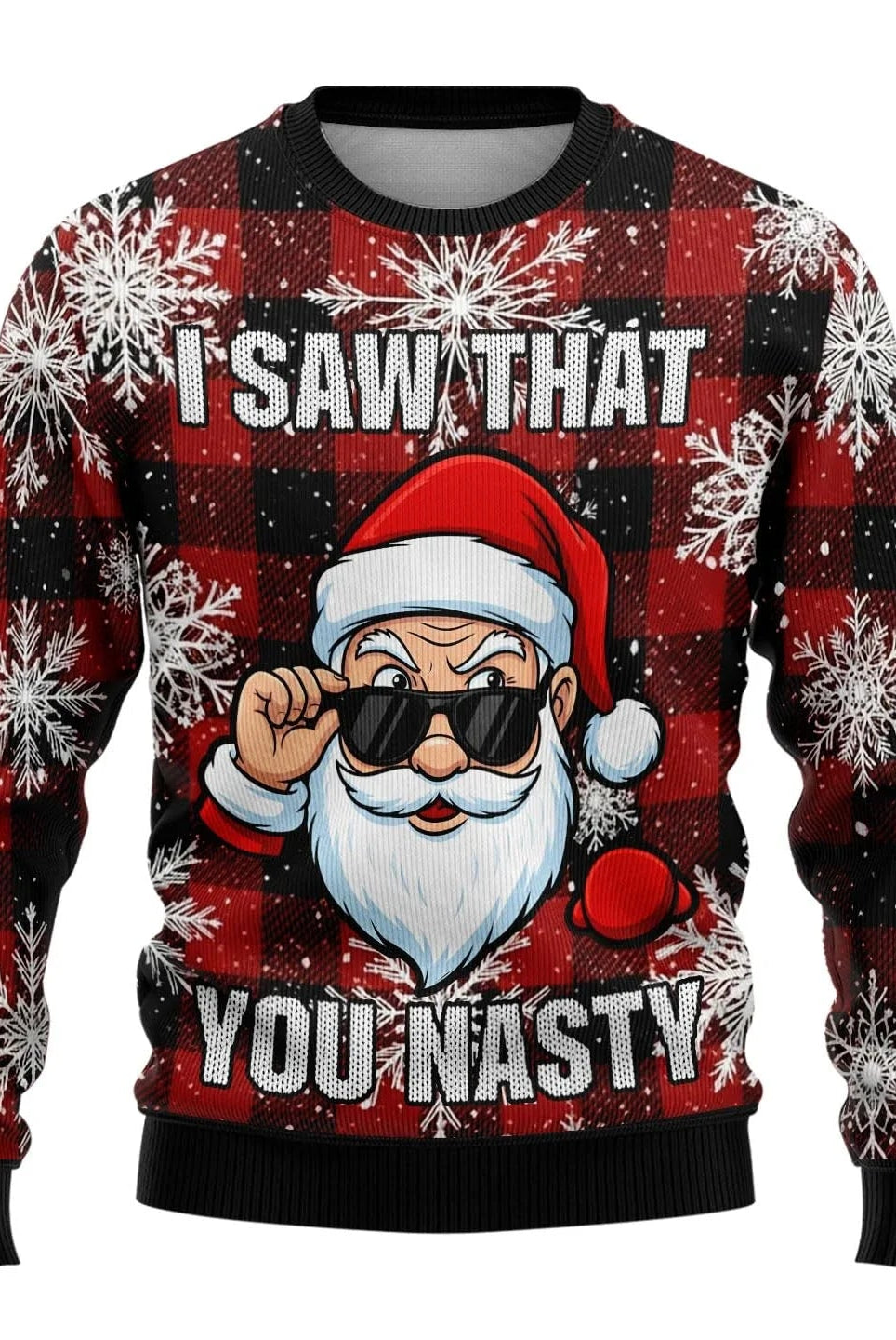 Men’s Knitted Christmas Jumper With Santa Print | Festive - Mason Luxor