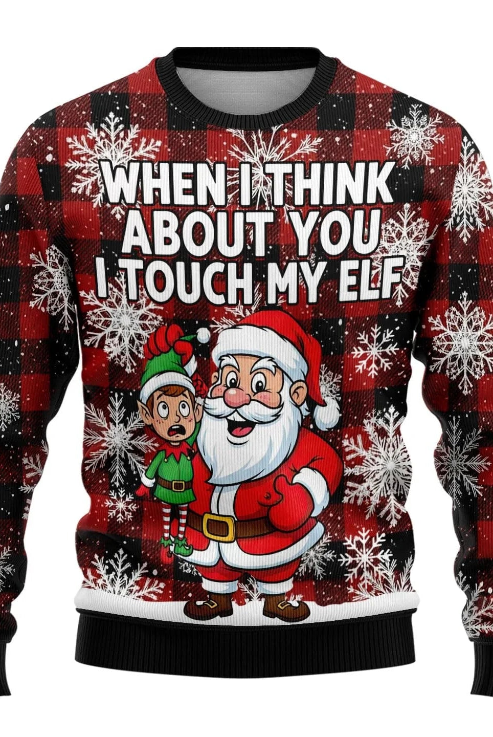 Men’s Knitted Christmas Jumper With Santa Print | Festive - Mason Luxor