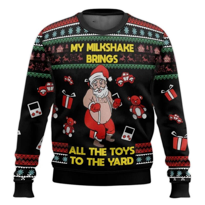 Men’s Knitted Christmas Jumper With Santa Quote | Funny - Mason Luxor