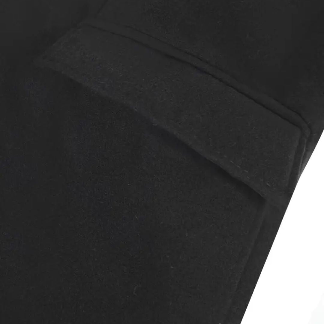 Men’s Long Winter Coats With Lapel Collar | Black - Mason Luxor