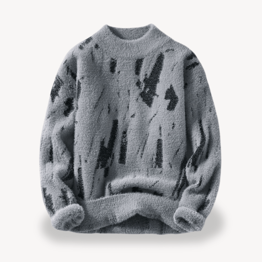 Men’s Sweater with Abstract Pattern | Fluffy - Mason Luxor