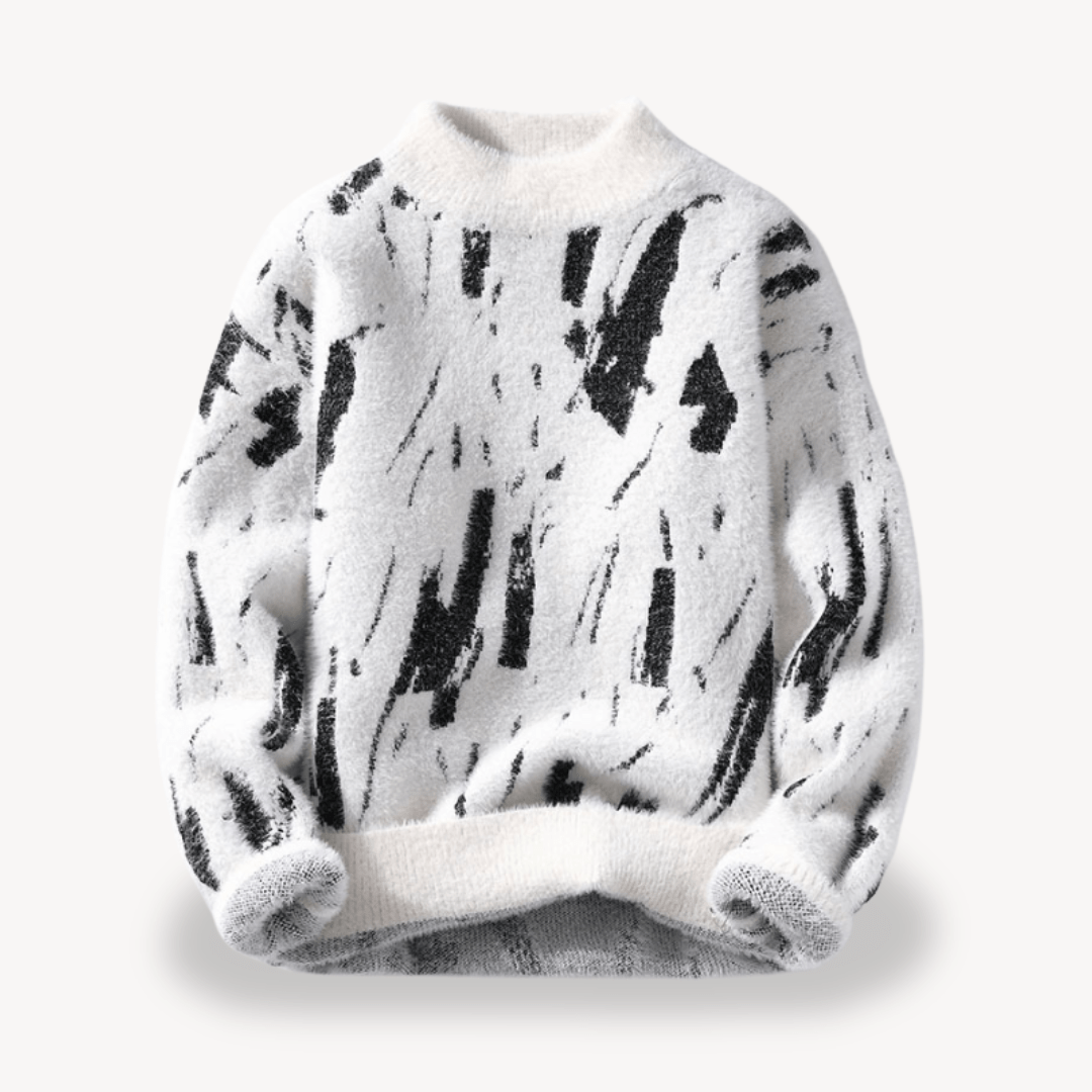 Men’s Sweater with Abstract Pattern | Fluffy - Mason Luxor