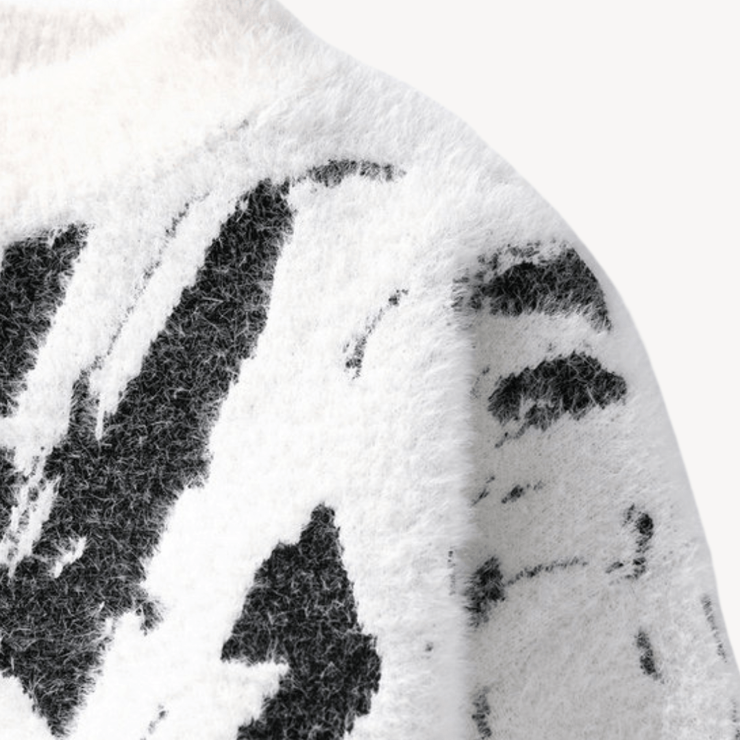 Men’s Sweater with Abstract Pattern | Fluffy - Mason Luxor