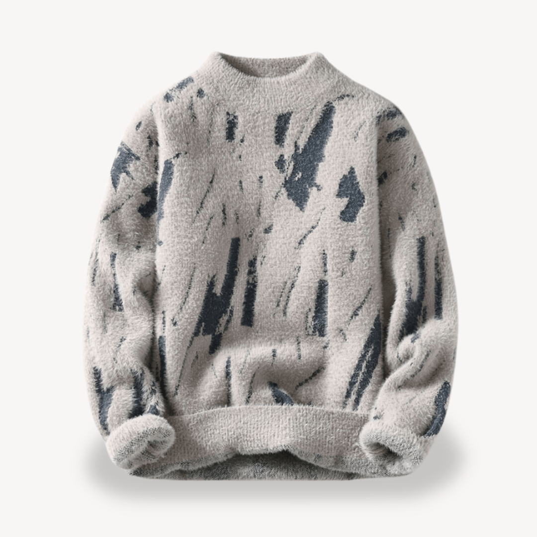 Men’s Sweater with Abstract Pattern | Fluffy - Mason Luxor