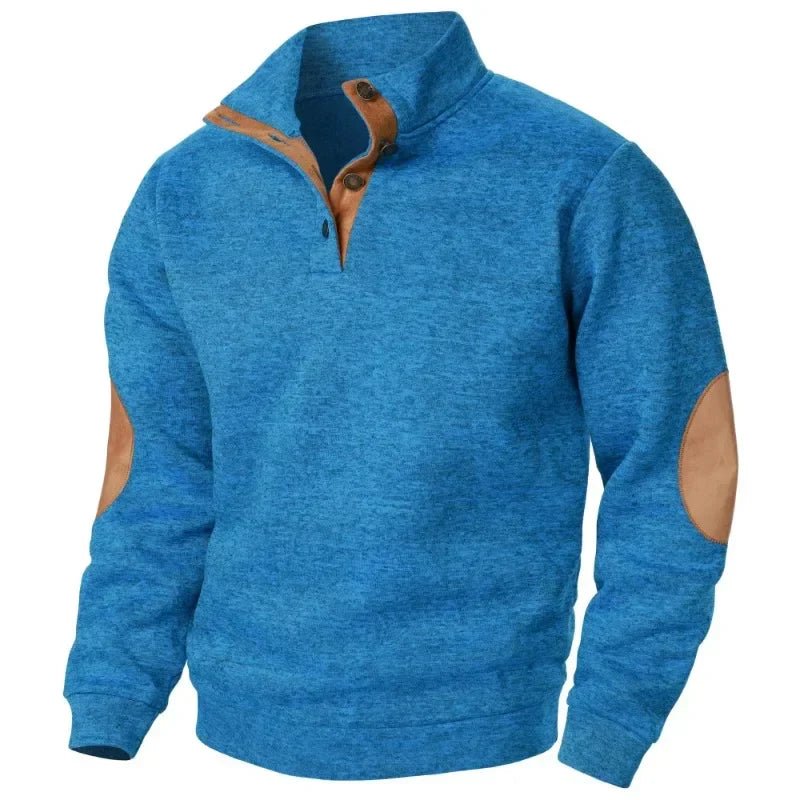 Men’s Sweatshirt With Button Collar | Longline - Mason Luxor