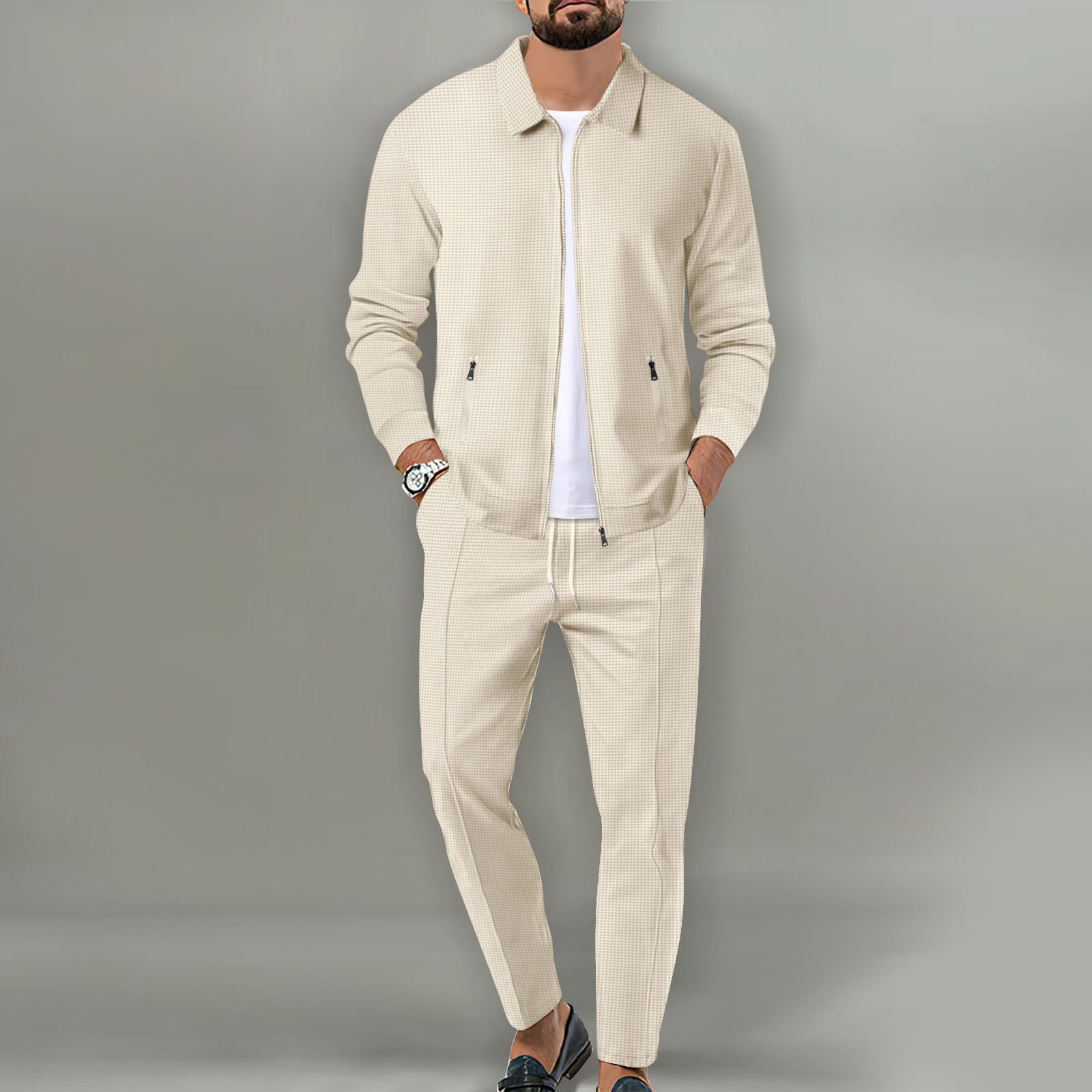 Men’s Tracksuits With Textured Zip Jacket | Set - Mason Luxor
