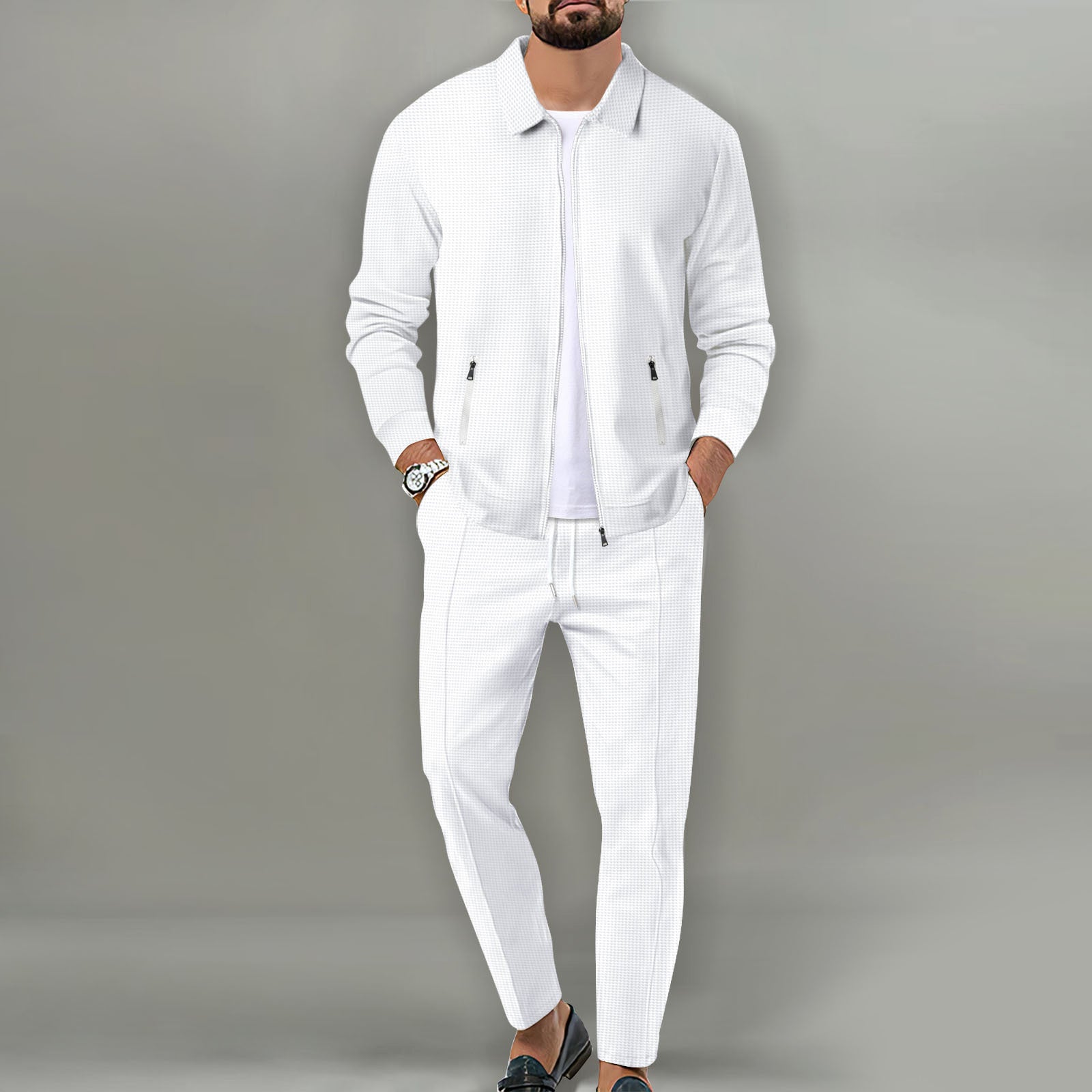 Men’s Tracksuits With Textured Zip Jacket | Set - Mason Luxor